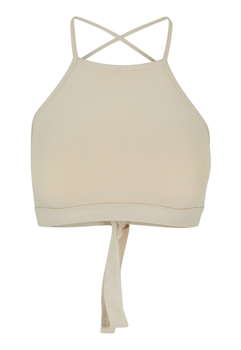 Oferte la Top crop din amestec de bumbac - Bej