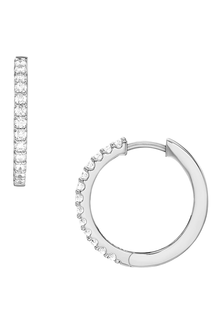 Oferte la Cercei rotunzi cu zirconia - Argintiu