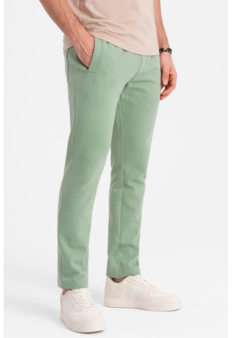 Oferte la Pantaloni de trening slim fit cu buzunare laterale - Verde aquamarin