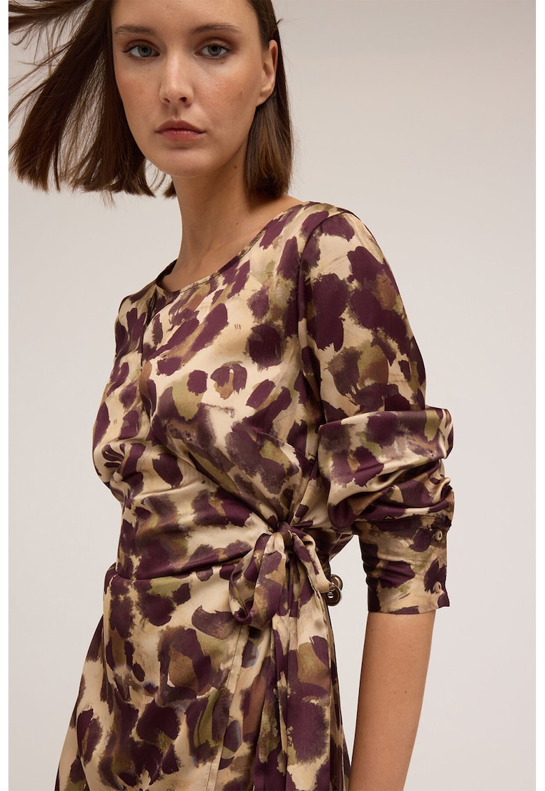 Oferte la Rochie petrecuta cu animal print - Maro/Bej