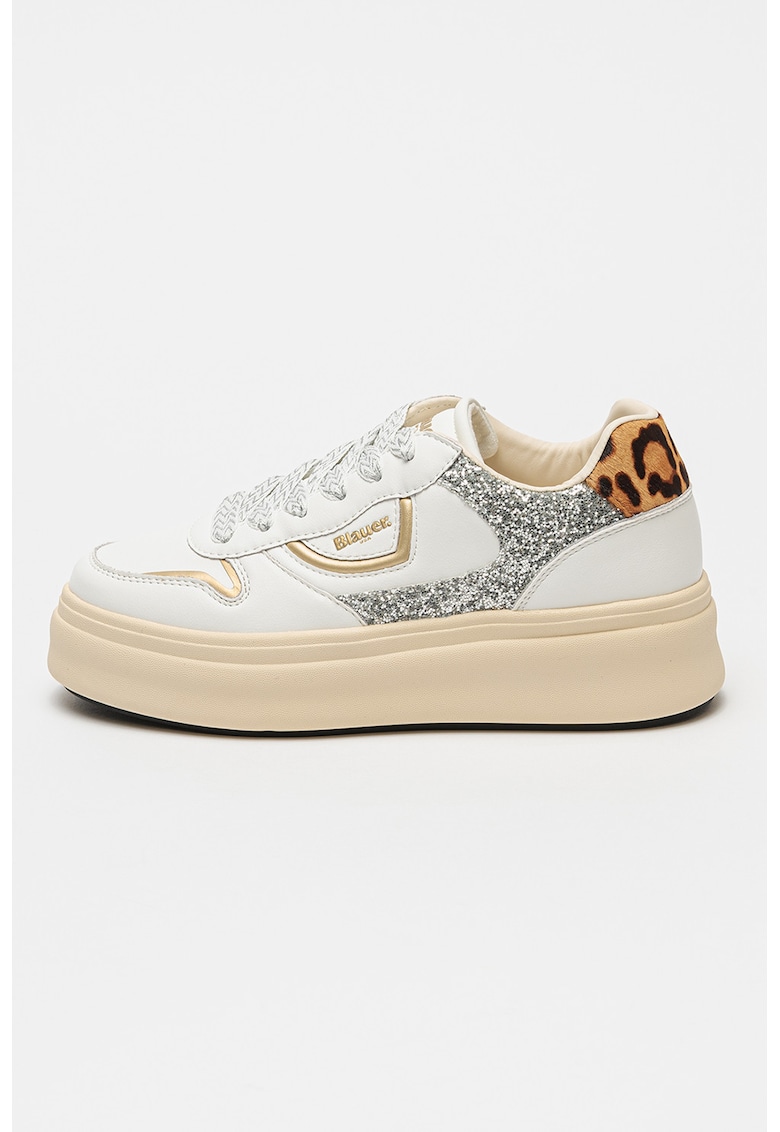 Oferte la Pantofi sport cu detalii stralucitoare Mery - Alb/Argintiu