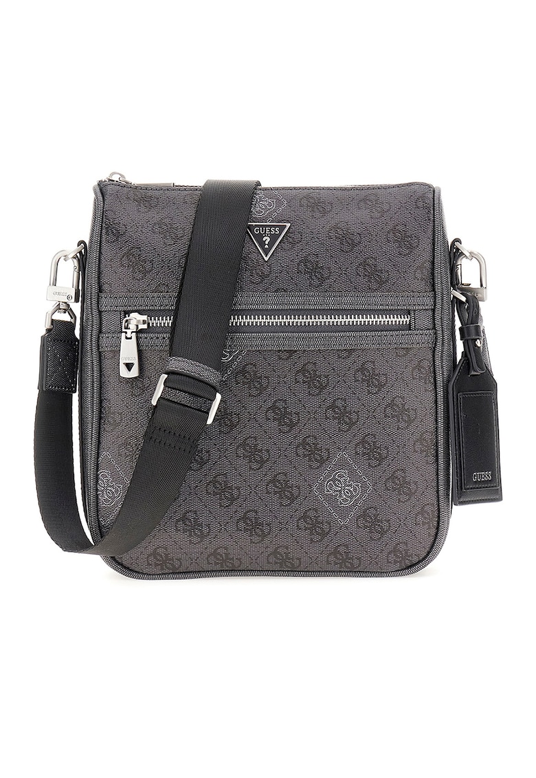 Oferte la Geanta crossbody din piele ecologica cu model monograma - Gri inchis