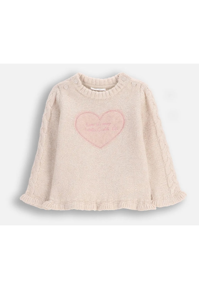 Oferte la Pulover din amestec de lana cu torsade si broderie