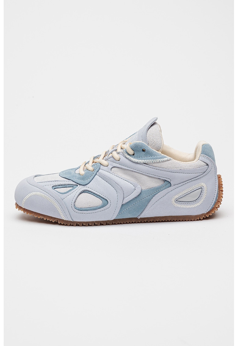 Oferte la Pantofi sport din piele nabuc Slow - Albastru pastel/Gri deschis