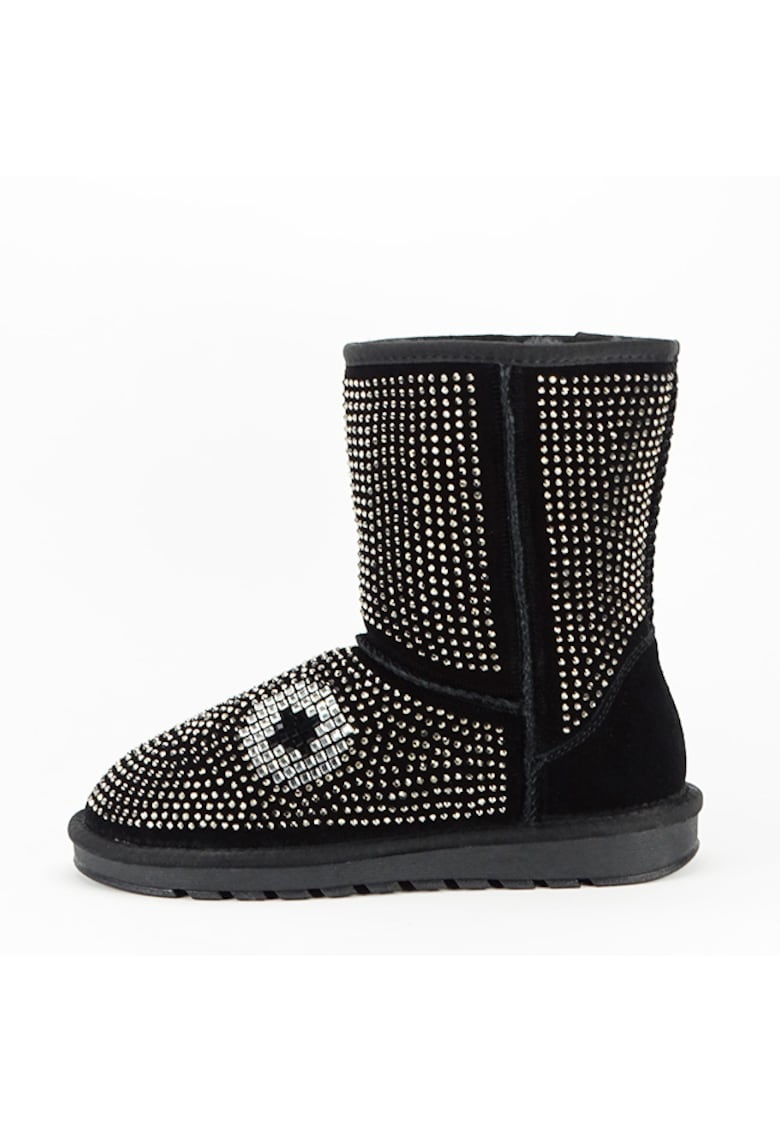 Oferte la Cizme negre din piele naturala W8008 112 12045 - Negru