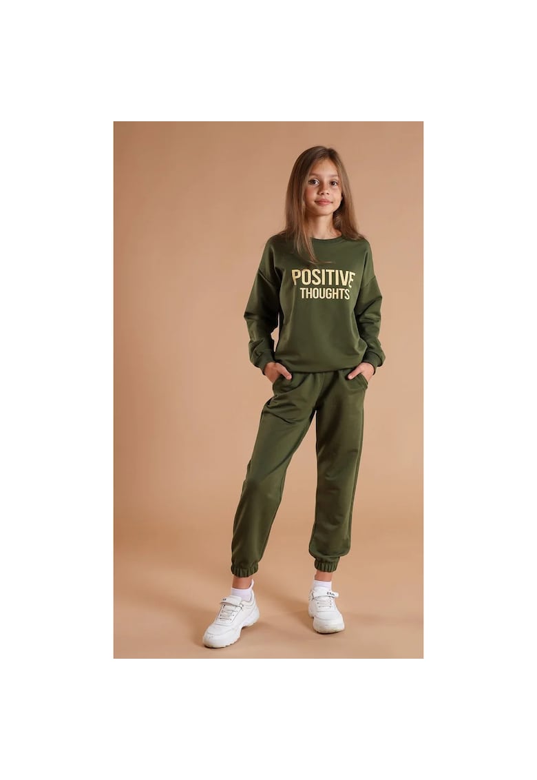 Oferte la Trening cu manseta elastica si imprimeu pentru fete - Verde