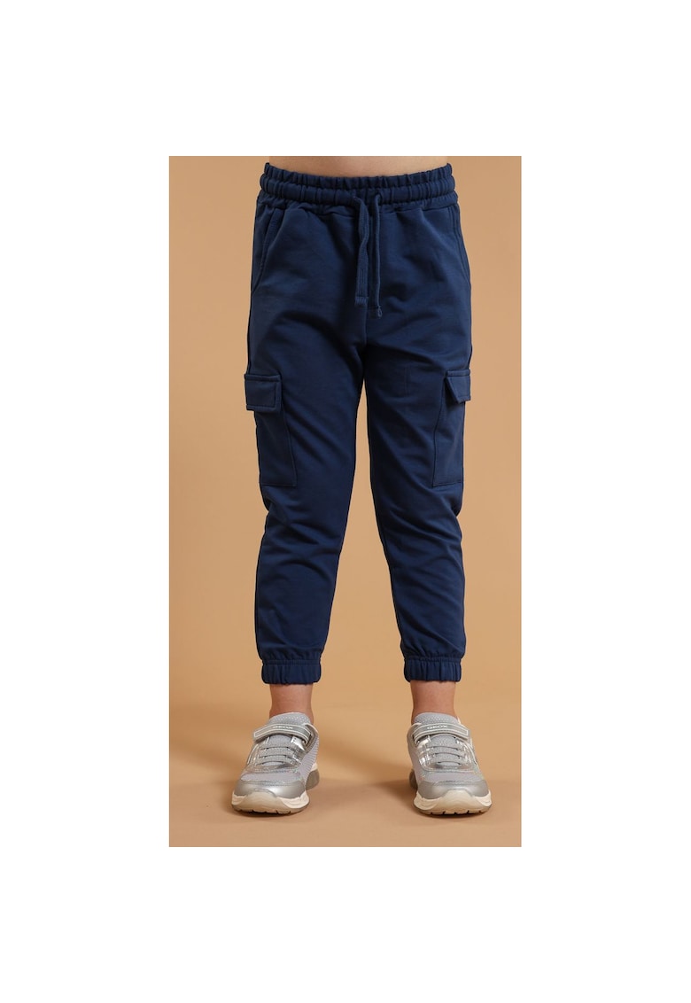 Oferte la Pantaloni din bumbac cu buzunare pentru fetite - Albastru