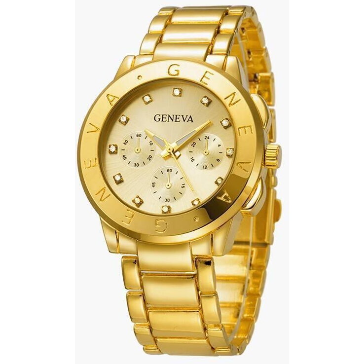 Ceas dama Quartz, Geneva Queen, Auriu