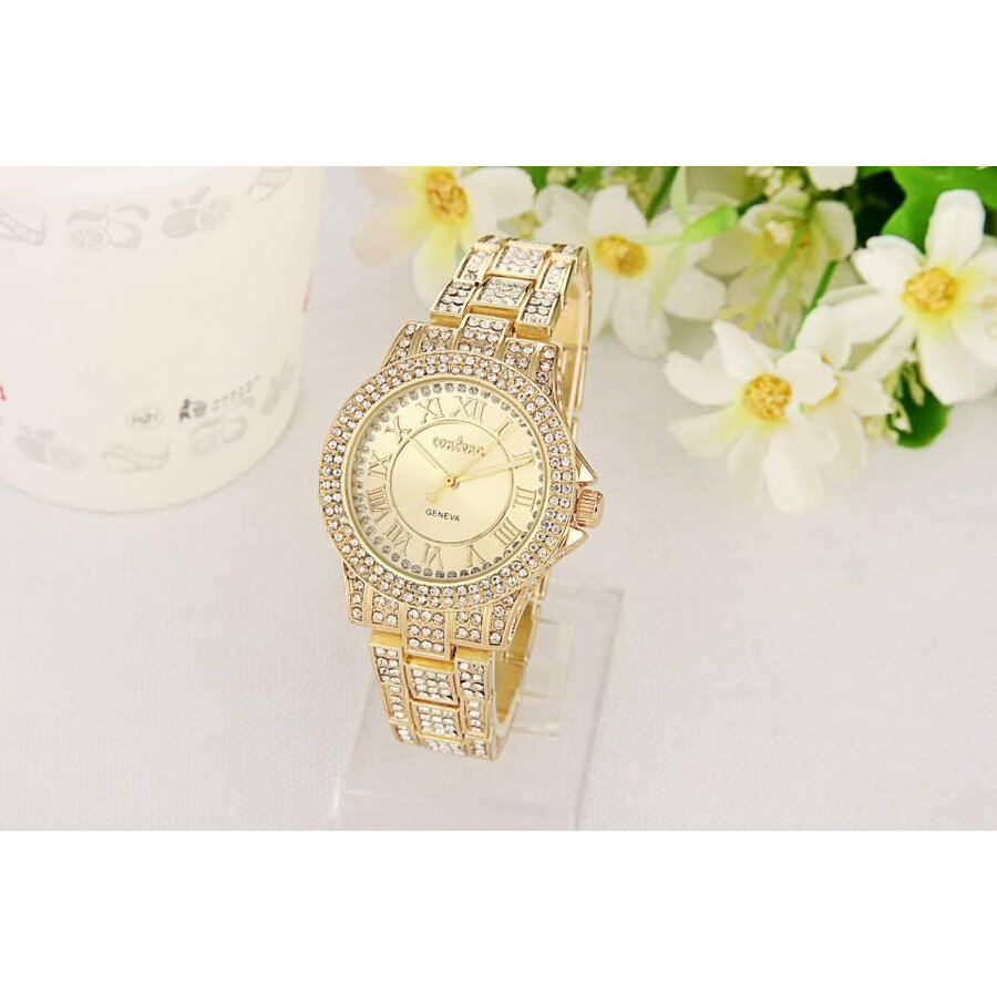 Ceas dama Quartz, Geneva Contena, Queen Auriu