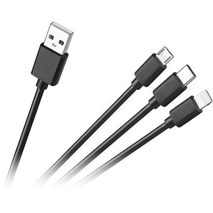 Oferte la CABLU USB 3 IN 1 MICRO / C / LIGHTNING 1.2M C