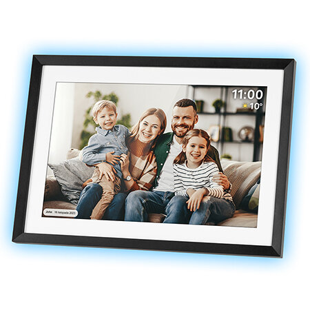 Oferte la Rama Foto KM1103 10.1inch WiFi Frameo Ambilight Ecran Tactil 1GB RAM 16GB Stocare Negru