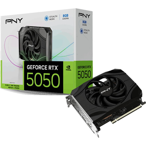 Oferte la Placa video GeForce RTX 5050 Single Fan, graphics card DLSS 4, 3x DisplayPort, 1x HDMI 2.1