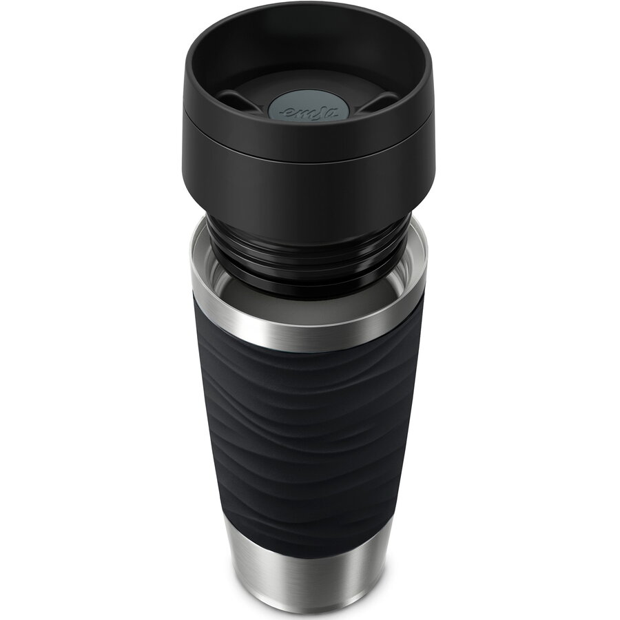 Oferte la TRAVEL MUG Waves thermal mug, black/stainless steel, 0.36 liters