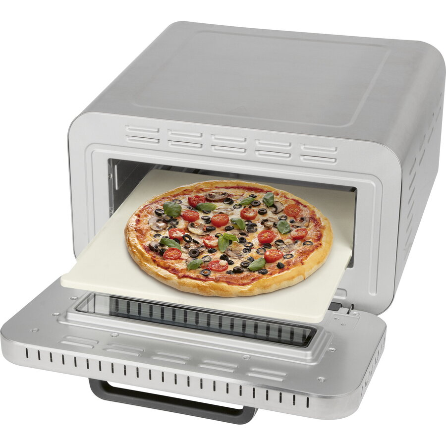 Oferte la Cuptor electric PC-PO 1323 stainless steel pizza oven (brushed finish), up to 2,100 watts, for pizzas ? 31.5cm, incl. pizza peel