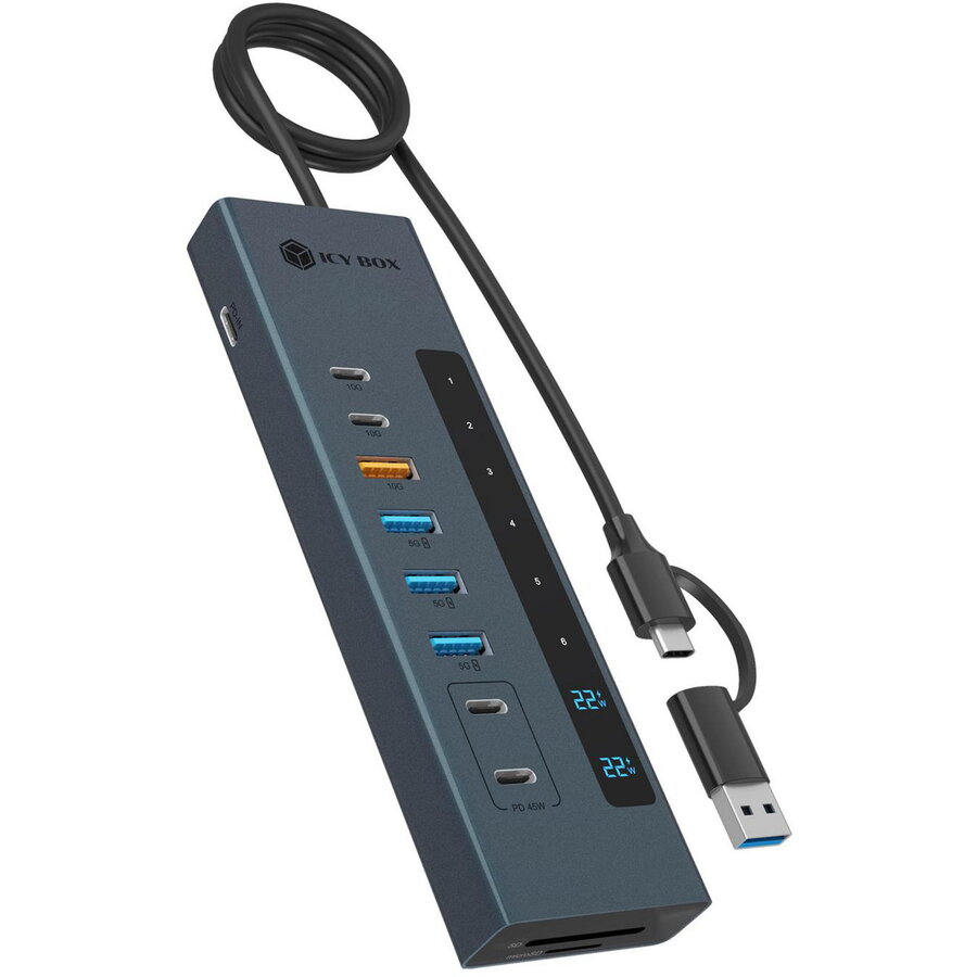 Oferte la Statie de Andocare IB-HUB1742CR-C2PD USB-A USB-C SD microSD Albastru Deschis