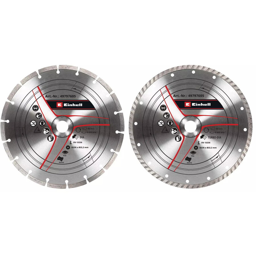 Oferte la turbo diamond cutting disc, ? 230 x 22.23 x 1.8mm, set of 2 for angle grinders