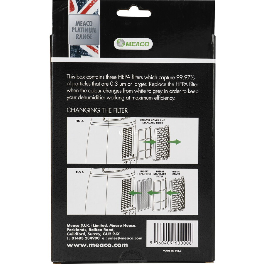 Oferte la Platinum 12 HEPA filters, 3 pieces for  20L LowEnergy Platinum dehumidifier