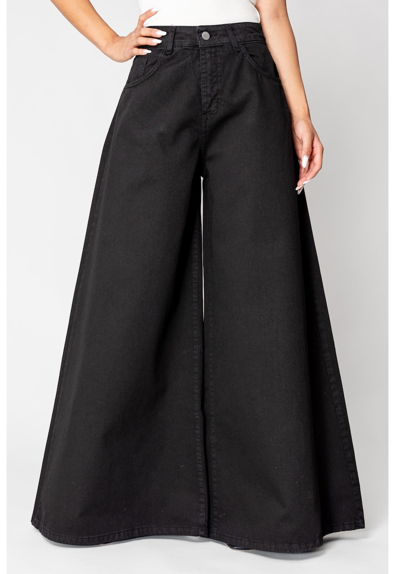Oferte la Blugi foarte largi din denim Black 17828 - Negru