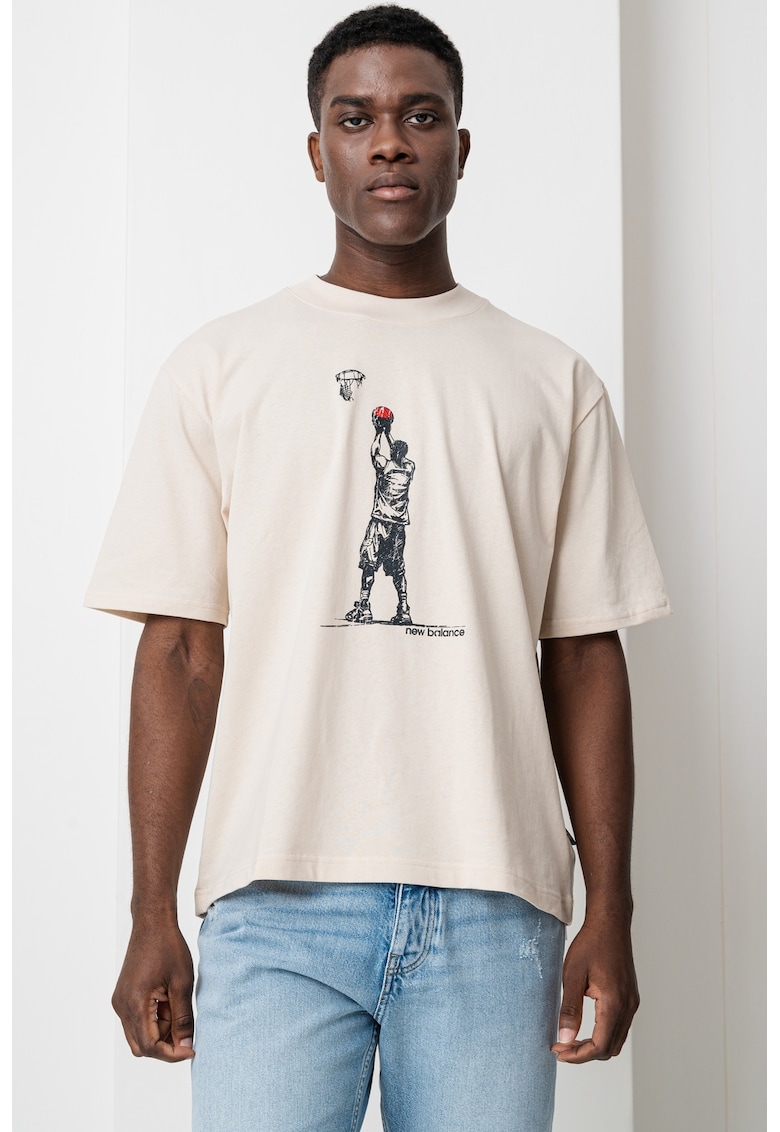 Oferte la Tricou lejer cu imprimeu - Negru/Bej