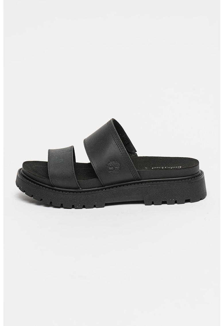 Oferte la Papuci de piele Clariemont Way - Negru