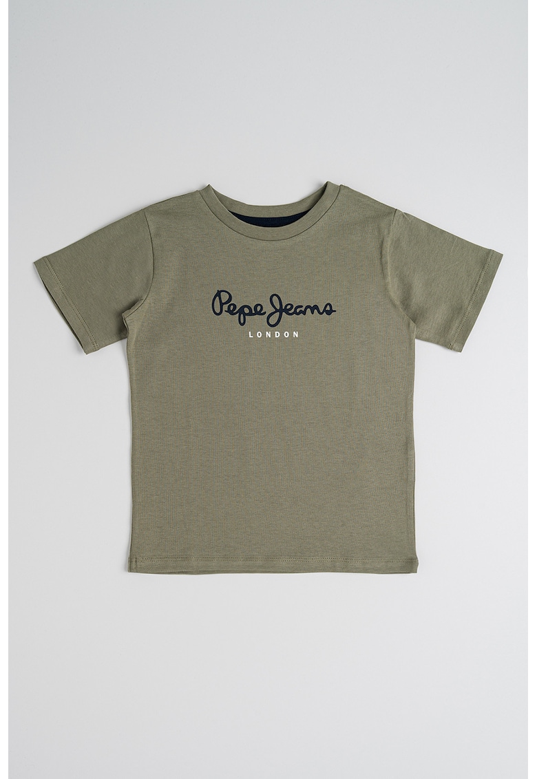 Oferte la Tricou cu imprimeu logo - Alb/Negru/Kaki