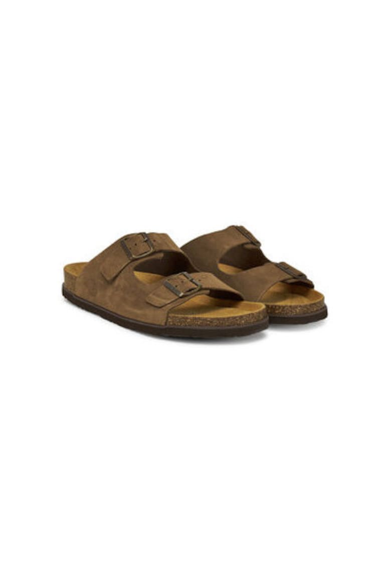 Oferte la Slapi barbati Dr Brinkmann - Piele naturala - Maro
