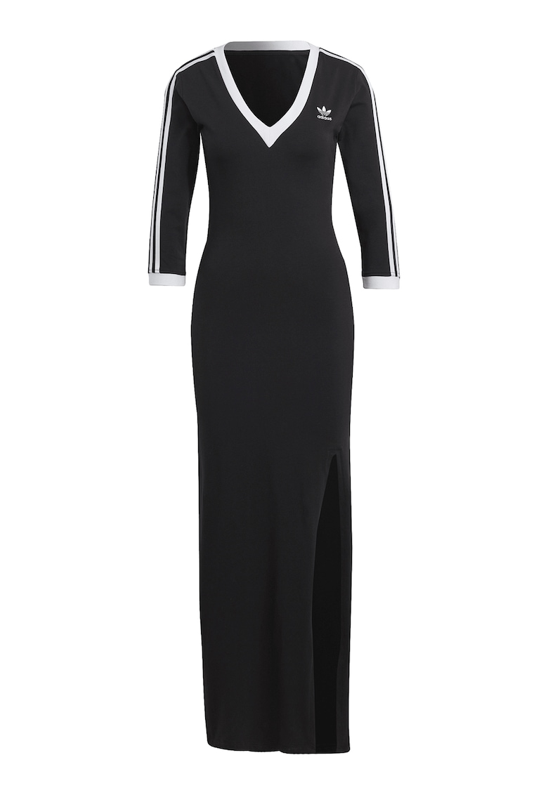 Oferte la Rochie maxi cu model cu slit Adicolor Classics - Alb/Negru