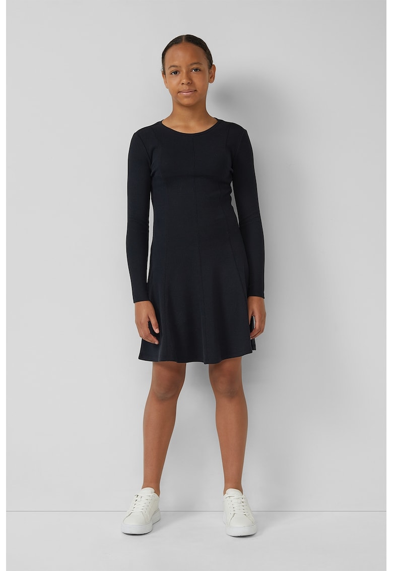 Oferte la Rochie scurta evazata cu decolteu rotund - Negru