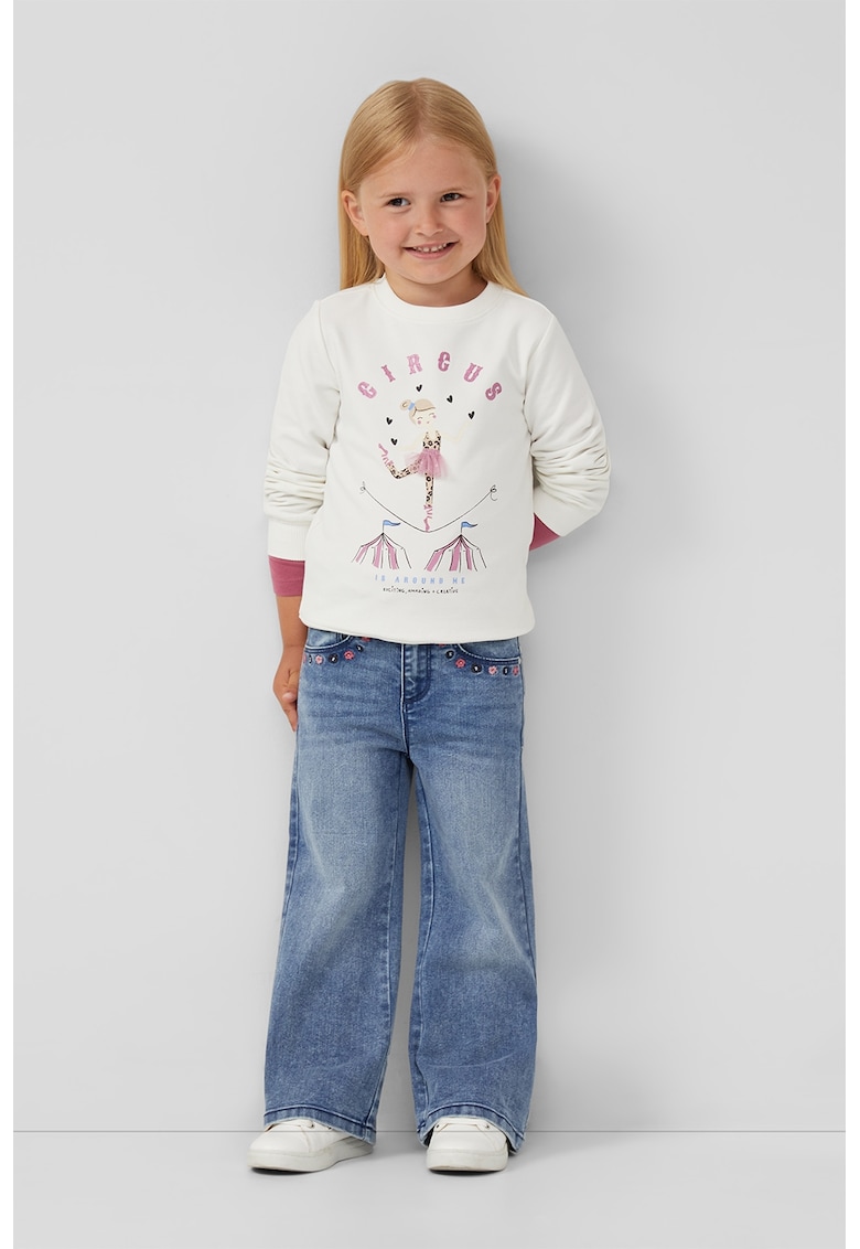 Oferte la Bluza de trening cu imprimeu grafic - Crem