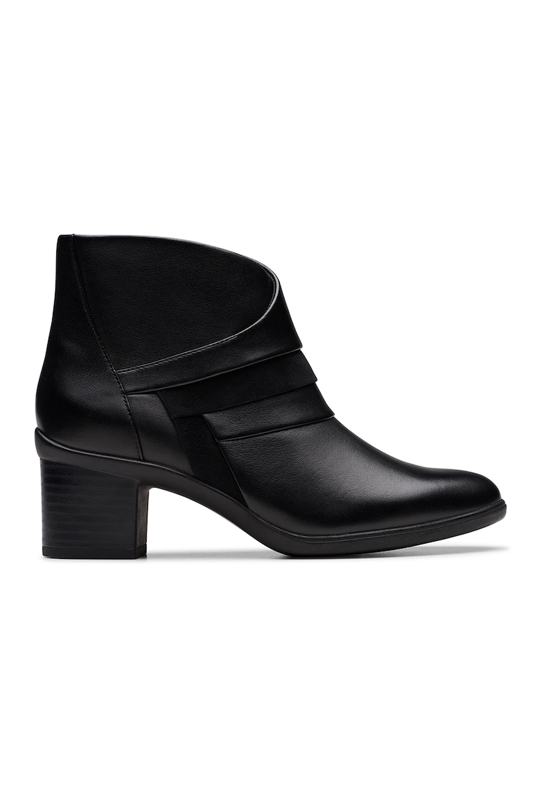 Oferte la Ghete de piele cu toc masiv Shaya-Sky - Negru