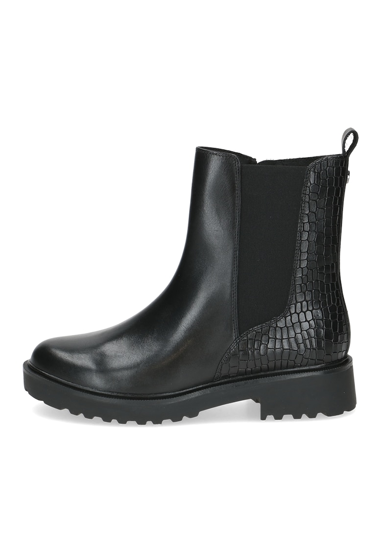 Oferte la Ghete de piele cu segment textil - Negru