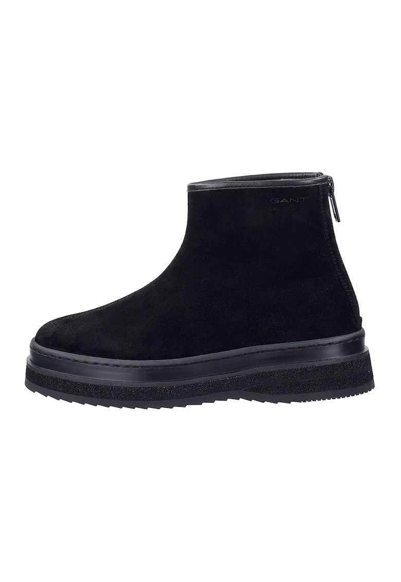 Oferte la Ghete din piele intoarsa cu inchidere cu fermoar Sistown - Negru
