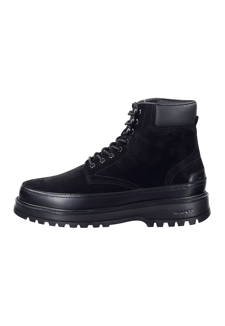 Oferte la Bocanci din piele intoarsa cu sireturi Clafton - Negru