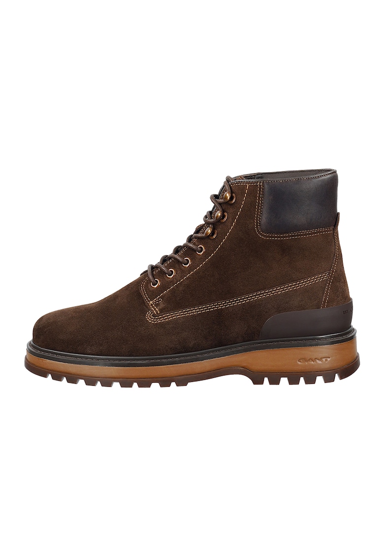 Oferte la Bocanci din piele intoarsa Clafton - Maro inchis/Maro