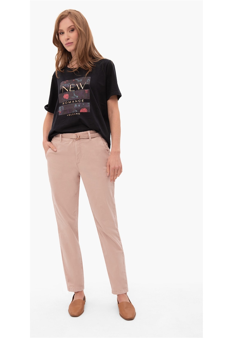Oferte la Pantaloni chino pentru femei cu curea  R-Figya roz