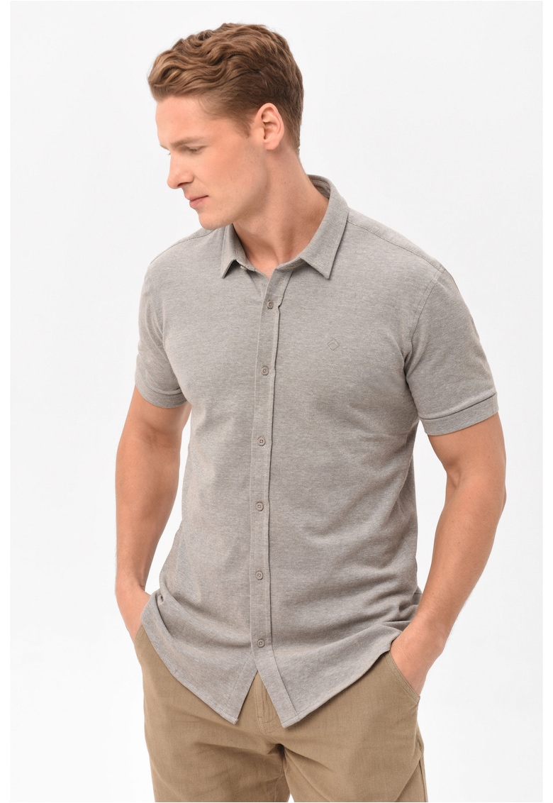 Oferte la Camasa cu maneci scurte  C-Xewir pentru barbati - Gri - Slim Fit