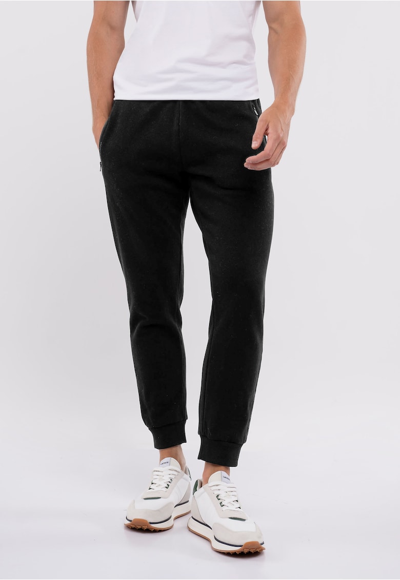Oferte la Pantaloni jogger din amestec de bumbac cu buzunare si fermoar -  N-Nicer - Negru - Negru