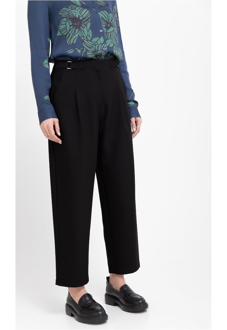 Oferte la Pantaloni dama Comfort Fit - material flexibil - talie inalta -  R-Isuma - negru - Negru
