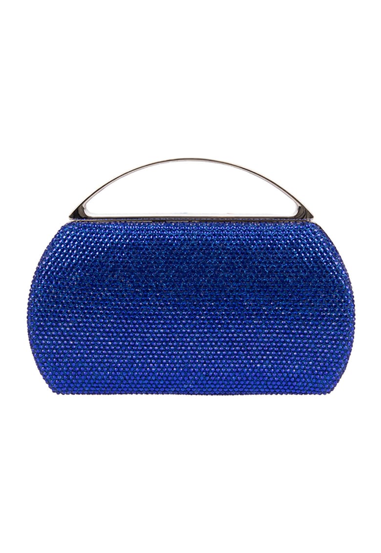 Oferte la Geanta miniaudiere cu strasuri si maner metalic - Albastru royal