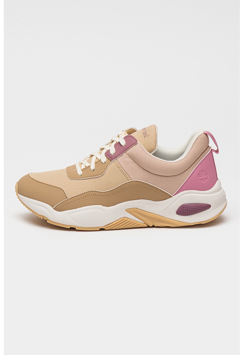 Oferte la Pantofi sport cu garnituri de piele Delphiville - Maro/Bej