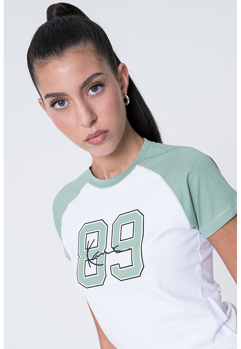 Oferte la Tricou cu maneci raglan - Alb/Verde feriga