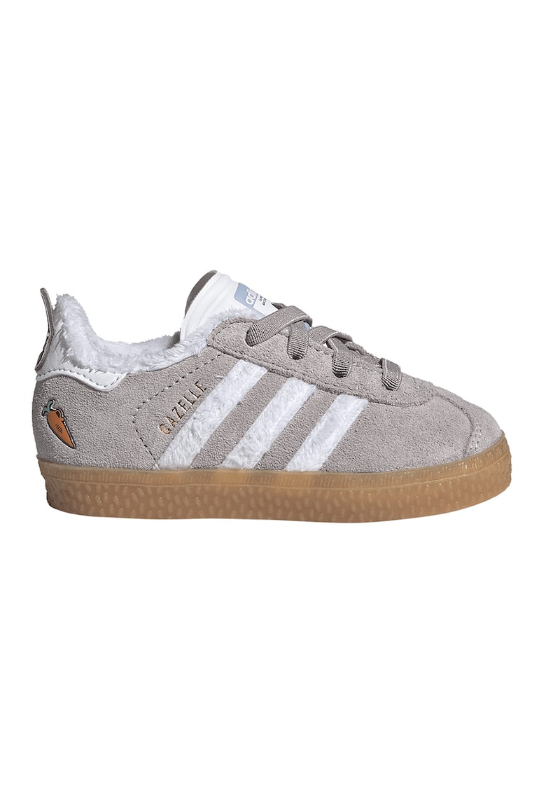 Oferte la Pantofi sport Disney Gazelle din piele intoarsa cu sireturi elastice - Alb/Maro taupe