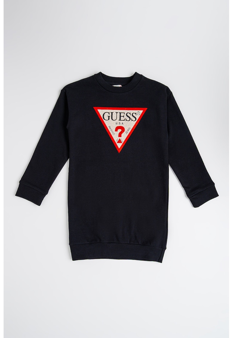 Oferte la Rochie cu imprimeu logo si maneci lungi - Rosu/Alb/Negru