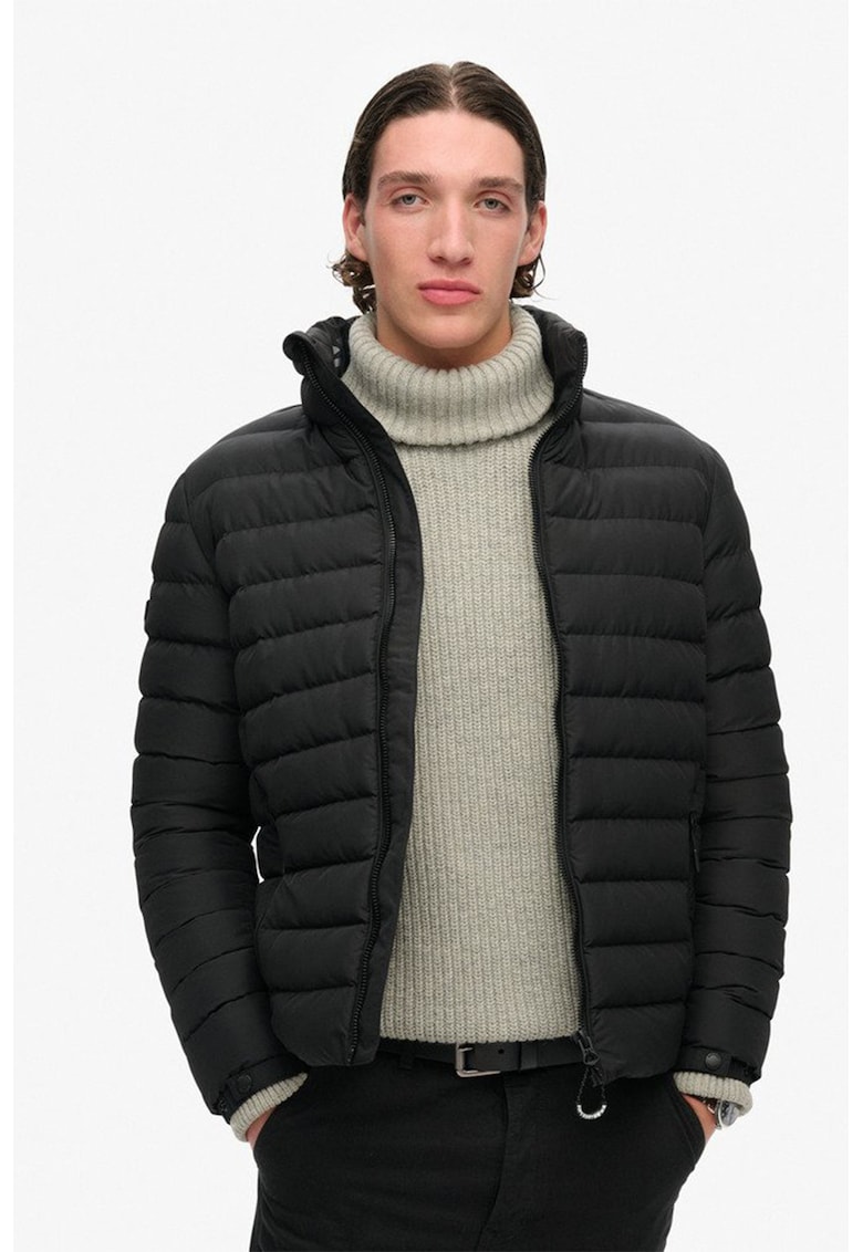Oferte la Geaca cu vatelina si aspect matlasat Fuji - Negru stins