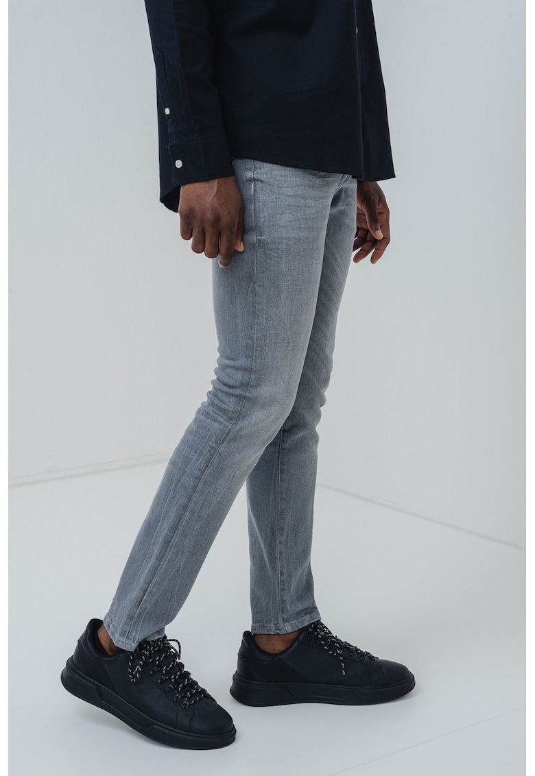 Oferte la Blugi skinny cu talie medie - Gri deschis