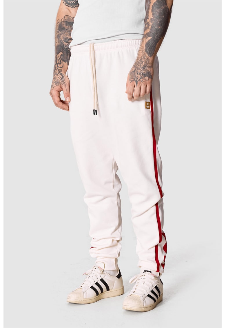 Oferte la Pantaloni de trening unisex cu logo - Rosu/Alb murdar