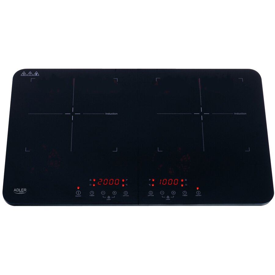 Oferte la Plita cu Inductie AD 6516 2 Zone de Gatit Display LCD 10 Trepte de Putere Timer 3500W Negru