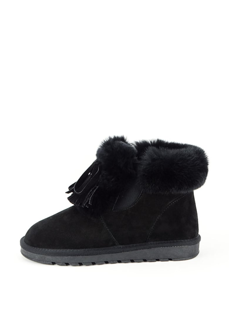 Oferte la Ghete din piele naturala negre cu blanita 603 114 14115 - Negru