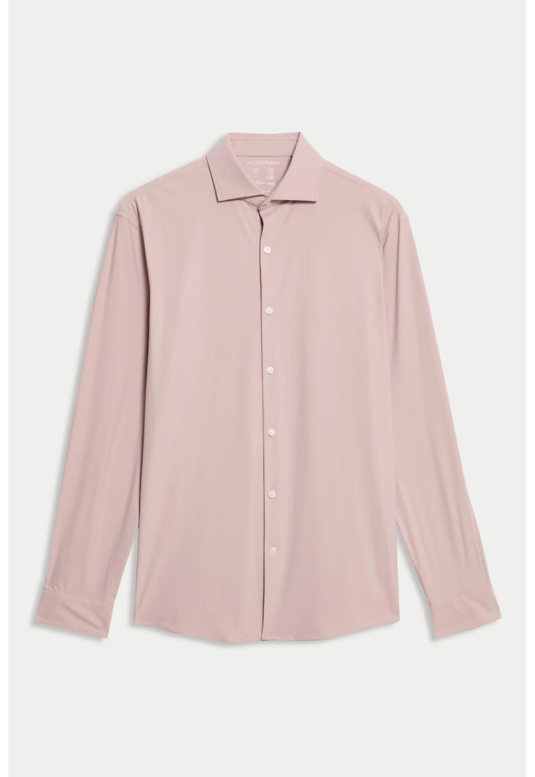 Oferte la Camasa uni cu mansete cu nasturi - Roz somon