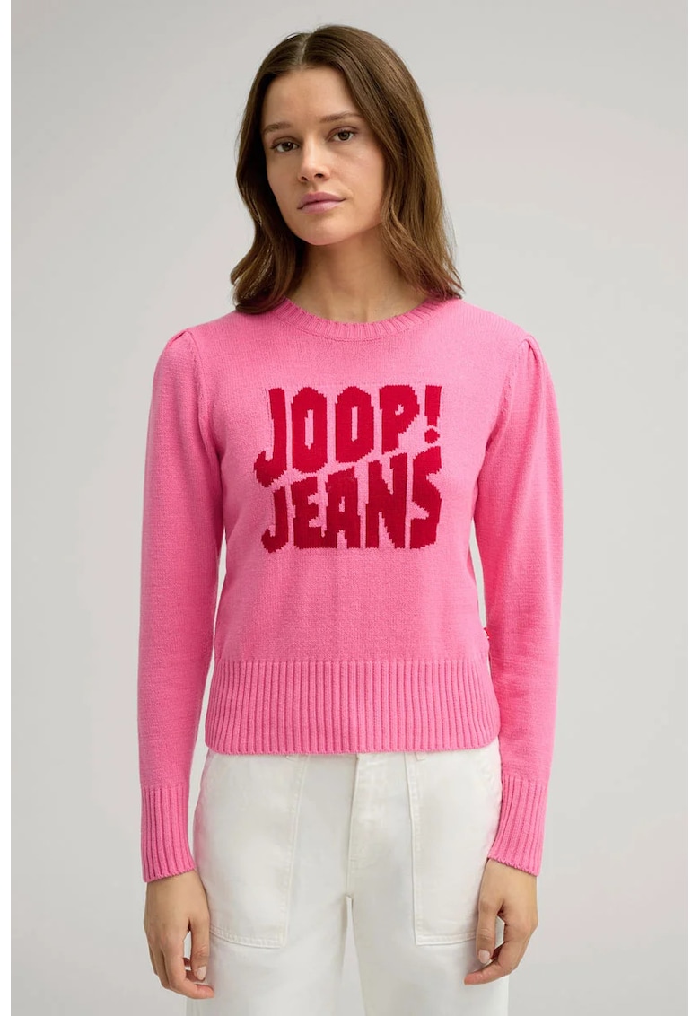 Oferte la JOOP JEANS - Pulover cu guler rotund si imprimeu frontal - Roz